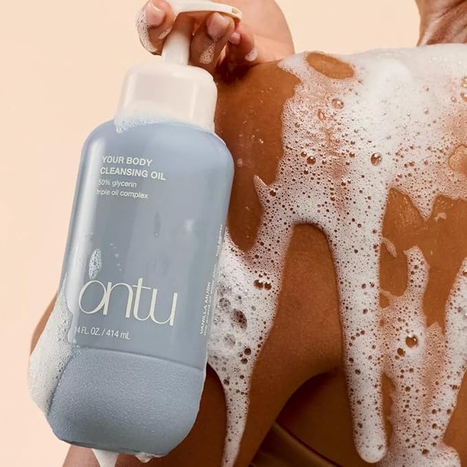 Ontu Oil-to-Milk Hydrating Body Wash – Cleansing Oil with Glycerin &amp Triple Oils Vanilla Musk 14 oz