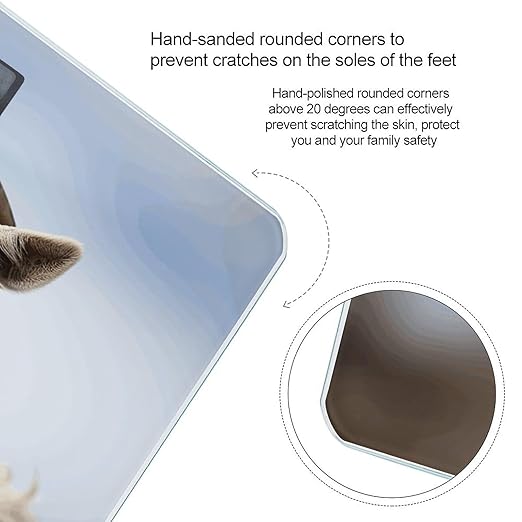 Animal Goat Bathroom Scale Large LCD Backlight Display Digital Scale Rounded Corners Body Scales Automatic Power On/Off Bathroom Scales for Home Bedrooms