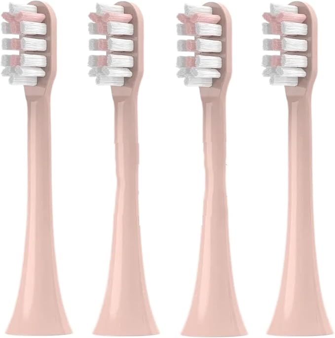 4 Pcs Replacement Brush Heads Compatible for V1/X1/X3/X5/X3U/X3PRO/v1/v2 Electric Toothbrush Soft Bristle Nozzles(4 Pcs Pink)