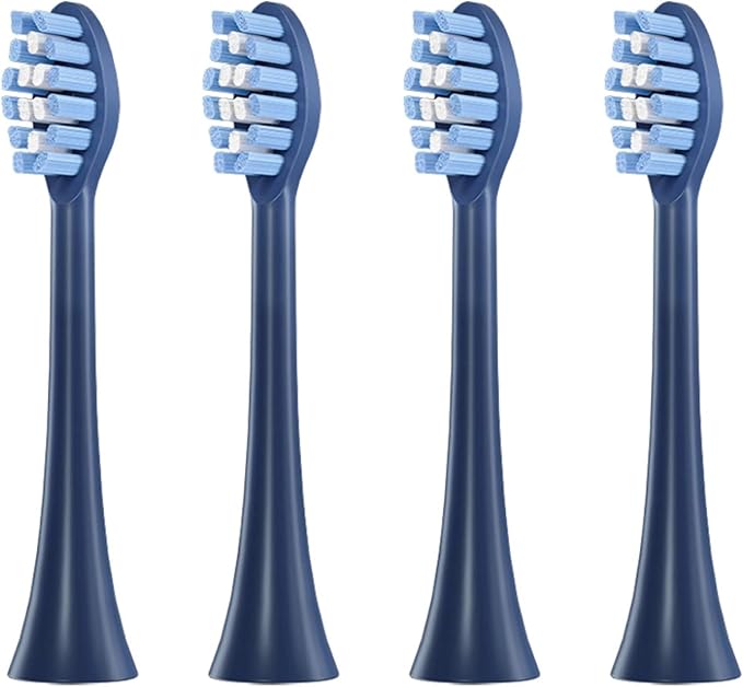 Compatible for FLYCO FT7105/FT7106/FT7108/FT7205/TH01 Electric Toothbrush Replacement Heads Soft Bristle Nozzles4-16pcs(4 Deep Blue)