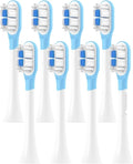Replacement Toothbrush Heads Compatible for T301/T302/T501 Sonic Electric Tooth Brush Soft Bristle Nozzles with(8 pcs BJ White)