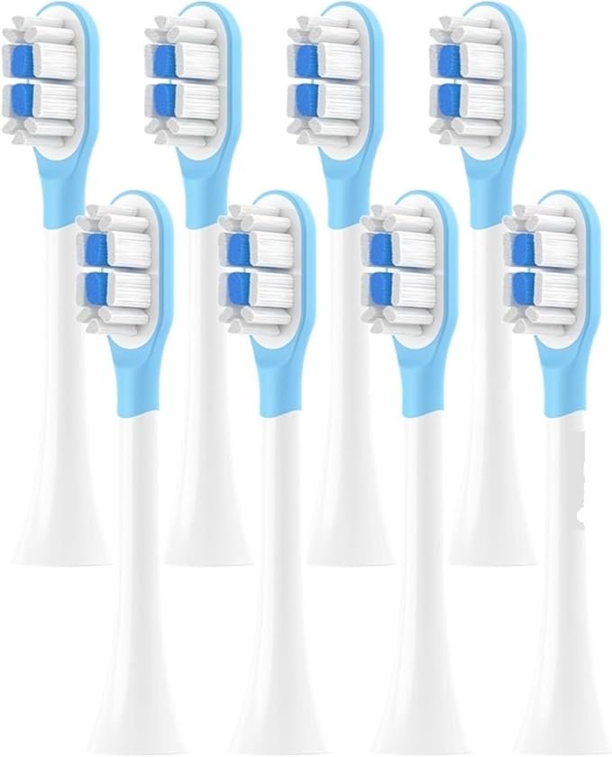 Replacement Toothbrush Heads Compatible for T301/T302/T501 Sonic Electric Tooth Brush Soft Bristle Nozzles with(8 pcs BJ White)