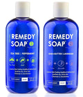 Truremedy Naturals Body Wash 2-pack (12 oz Each) Natural Antifungal Shower Gels - Tea Tree &amp Peppermint and Lavender