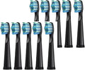5/10 Pcs Replacement Brush Heads Compatible for Seago for Fairywill Electric Toothbrush Head Bristle Refill Tooth Clean(10 pcs Black)