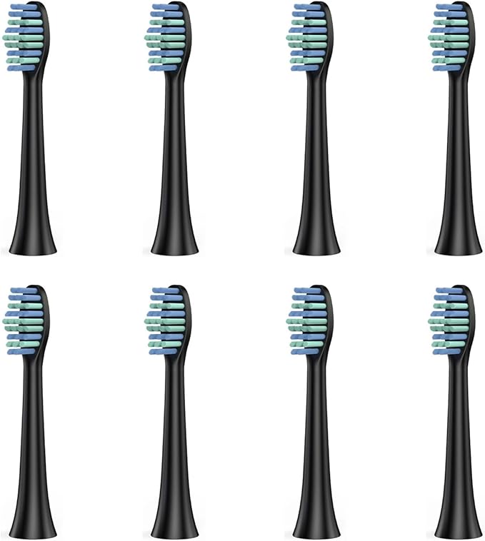Replacement Toothbrush HeadCompatible for SOUNESS Electric SN801/ST903/ST901/ST905/ST802/SN-P1(8black Cleaning)