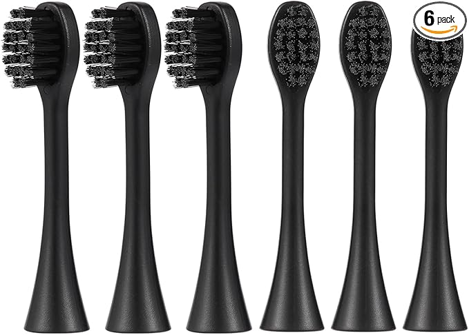 6 Pcs Replacement Toothbrush Heads for Curaprox Hydrosonic Electric Toothbrush Adults Black