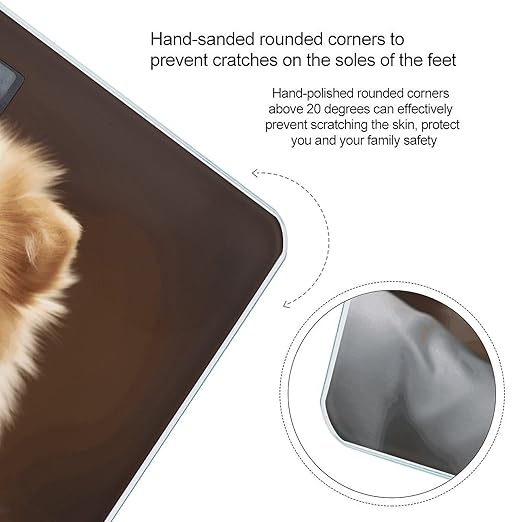 Cute Pomeranian Dog Weight Scale for Body Weight Digital Bathroom Scale High Capacity Accurate Digital Weighing Scales and Easy-to-Read on Backlit LCD Display Scales