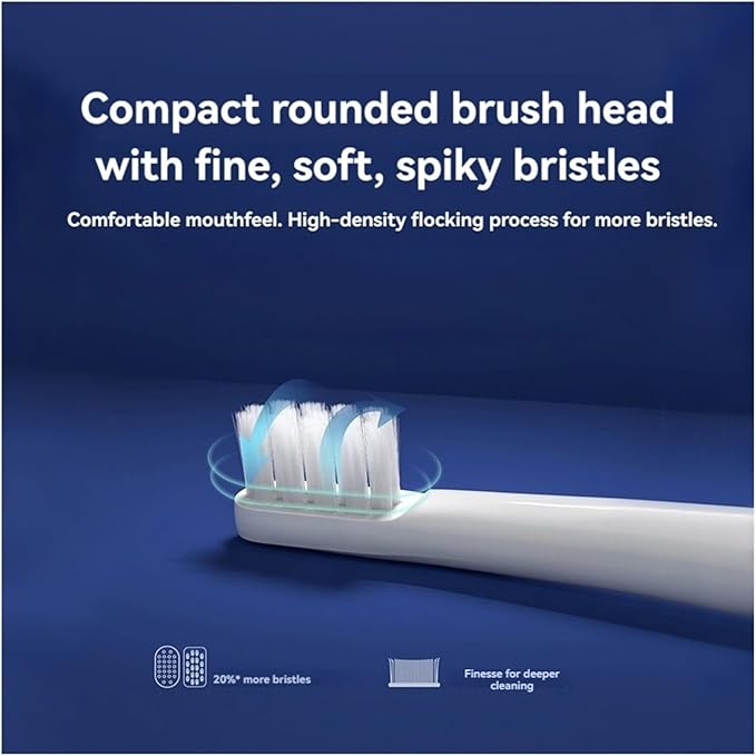 6/12Pcs Replacement Brush Heads Compatible for Mes603 Electric Toothbrush Vacuum Soft Bristle Suitable Nozzles(T100-WH3 PK3)
