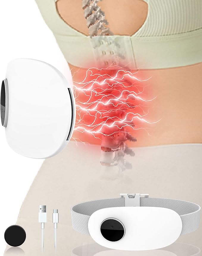 Heating Pad for Back Pain Relief-Lower Back Massager with HeatAbdominal Belly Massagers with 6 Massage&amp16 Levels3 HeatedCordless Portable Travel Waist Wrap BeltMothers Day Gifts for Him Her
