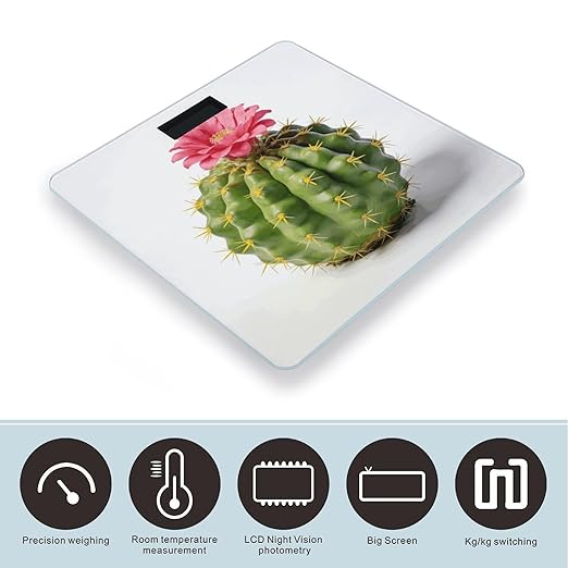 Cactus Smart Scale for Body Weight Digital Bathroom Scale Toughened Glass Weight Scale with Large LCD Backlight Display High Precision Scales Weighing Machine