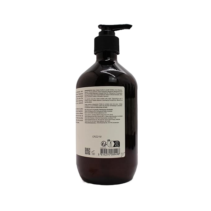 Aesop Resurrection Aromatique Hand Soap Geranium Leaf Body Wash| Paraben Cruelty-free &amp Vegan | 16.9 oz