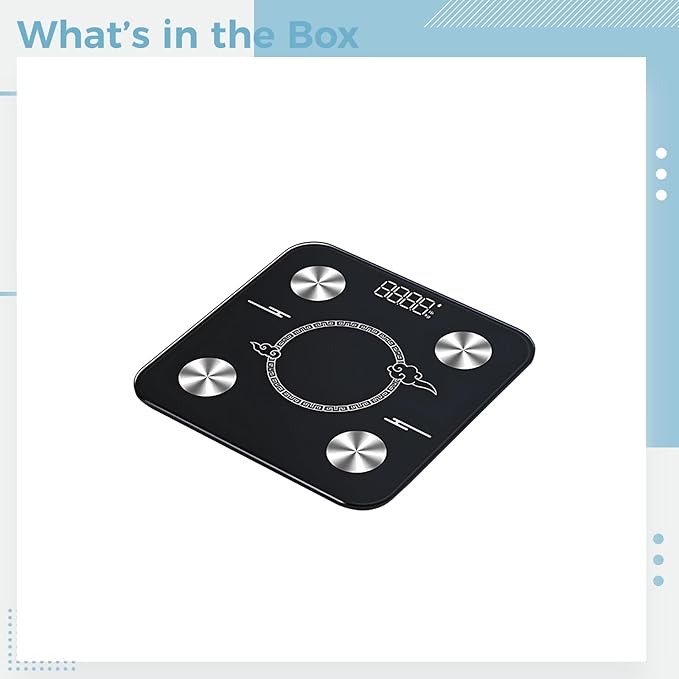 Smart Scale Digital Bathroom Scale Body Fat &amp Bmi Muscle Mass Analysis 24 Data Points Black Rechargeable
