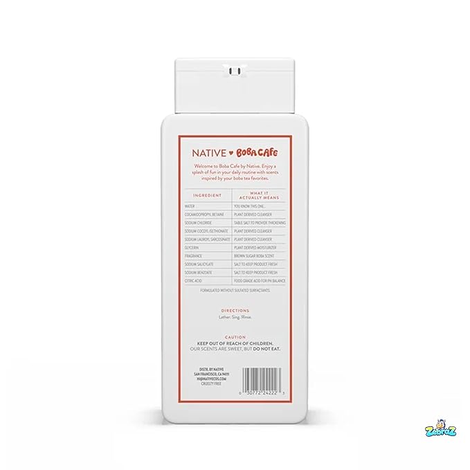 Native Body Wash Limited Edition Brown Sugar Boba Sulfate Free Body Wash for Women &amp Men Boba Café 18 fl - Pack Of 02