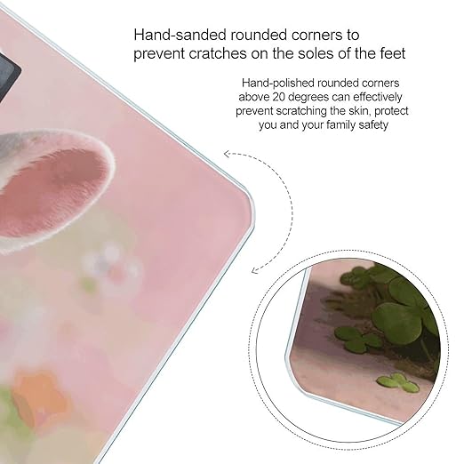 Cute Animal Weight ScaleClear LED Display Bathroom Digital Weighing ScaleTempered Glass Digital Bathroom Scale for Body Weight Capacity Up to 400 Lbs