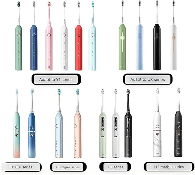 Replacement Toothbrush Heads Compatible for Y1/Y1S/Y1pro/Y3/Y4/Y5/P1/P3/P4/P5/P10/U1/U2/U3/U4/U2S/U3S/F2/F1 Series(16white Care(Soft))