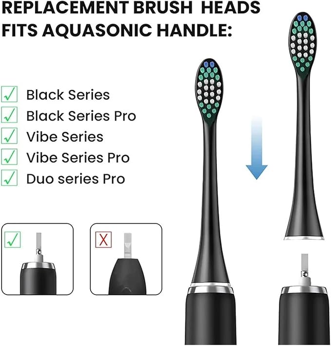 10 Pieces Large Brush Head Crescent-Shaped Bristles Compatible for Aquasonic Series Electric Toothbrush Soft Bristle Deep Clean Teeth(1)