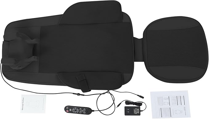 Shiatsu Neck and Back Massager with Heat5-Levels Adjustable Kneading Back Massager with Remote Control &amp Display Screen36W Electric Back Massager Chair for Sofas Office  Dining Beds (Black)