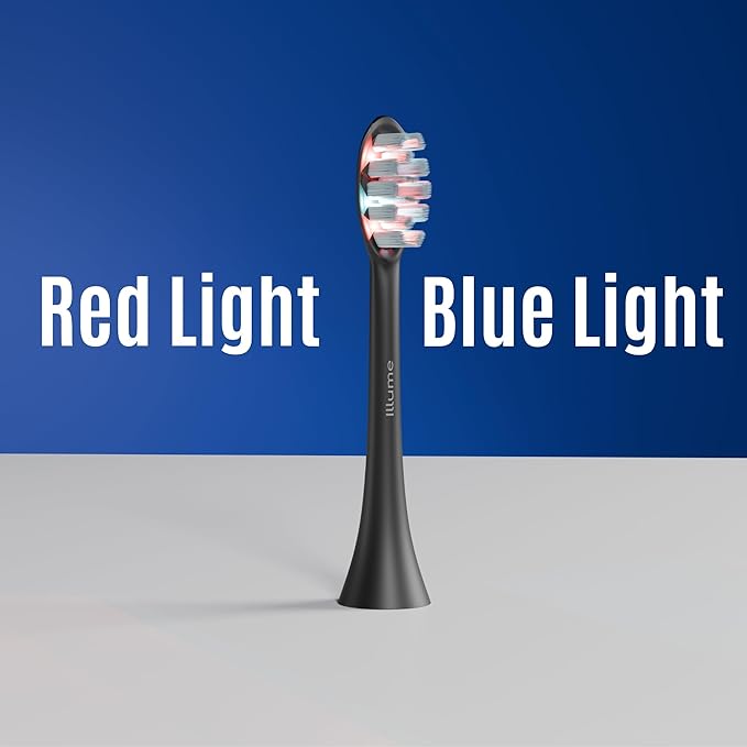 BIOLIGHT Illume Sonic Electric Toothbrush with Red &amp Blue Light Therapy – Professional Whitening Gum Care &amp Advanced Oral Hygiene - Black