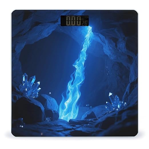 Blue Flame Weight Scale Large Digital Bathroom Scales with Bright LED Display Non Slip Digital Scale and Step On Fashion Weighing Machine for Body