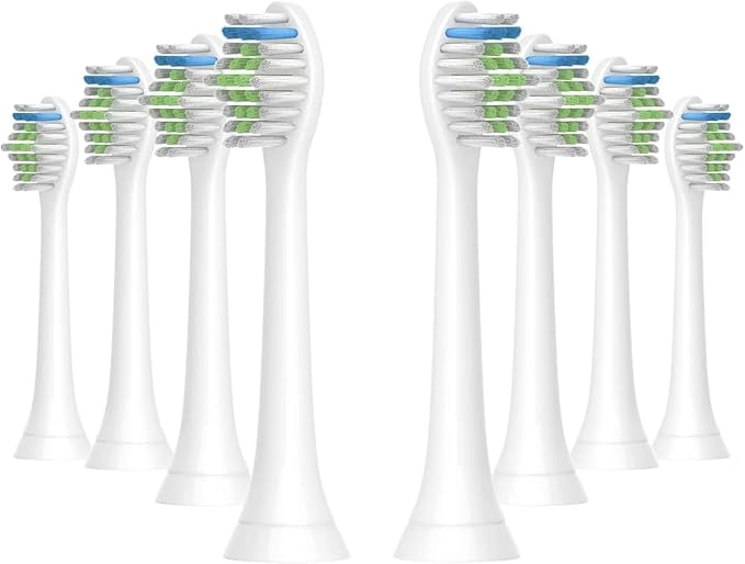 4pcs Replacement Brush HeadCompatible for PH Sonic Care Diamondclean Electric Toothbrush(5 White 5Black)