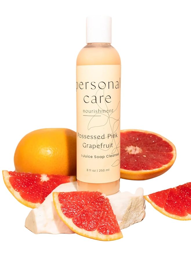Grapefruit Juice Body Wash – Organic Fruit-Infused Liquid Soap with Olive Oil Coconut Oil &amp Decyl Glucoside – Hydrating Non-Drying Sulfate-Free – 8oz – Juice Body Soap