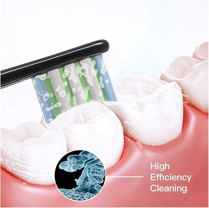 4pcs/6pcs Brush Heads Compatible for Toothbrushes Universal Vacuum Sealed Packaged(6pcs Black)