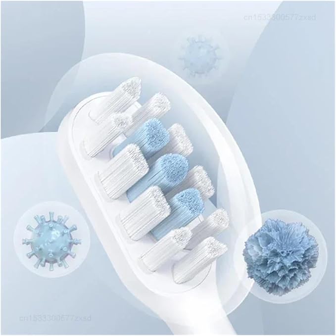 Compatible for Mijia Electric Toothbrush Head T100 T200 T300 T301 T302 T700 Replacement Heads Soft Bristle Brush(6pcs Blue T301 T302)