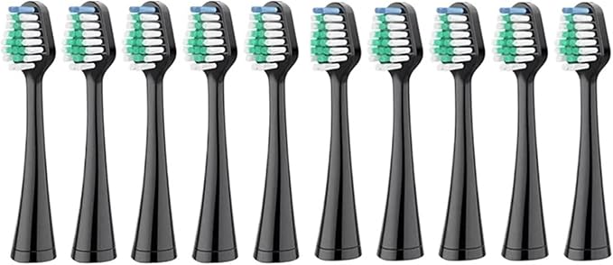 Replacement Toothbrush HeadsCompatible for AquaSonic Waterpik Sonic Electric Brush Refills(10 Black)