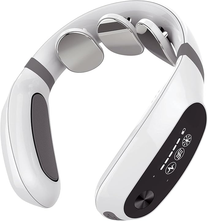 Neck Massager with Adjustable Heat Electric Massager 3 Massage Pads with Remote Control for Neck Pain Relief-Neck Stiff Circulation Device Alleviate Headache