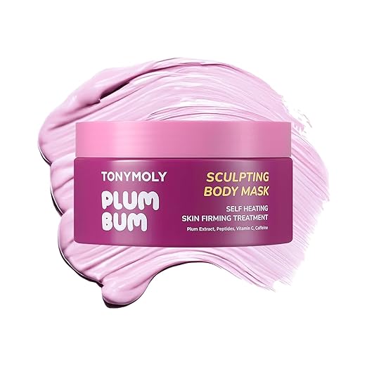 TONYMOLY Plum Bum Body Care Set - 13.5 fl oz Peptide Hydrating Body Wash &amp Self-Heating Body Sculpting Mask for Soft Smooth Skin