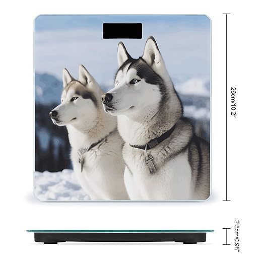 Husky Dogs Bathroom Scale Ultra-Bright Liquid Crystal Screen Weight Scale Accurate Bathroom Body Scales for Body Weight Bathroom Pet Home Bedroom Gift-Giving