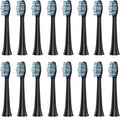 16pcs Replacement Toothbrush Head Compatible for SOUNESS Electric SN903/SNK01/SN601/SN801/ST903/ST901/ST905/ST802/SN-P1(16black Cleaning)