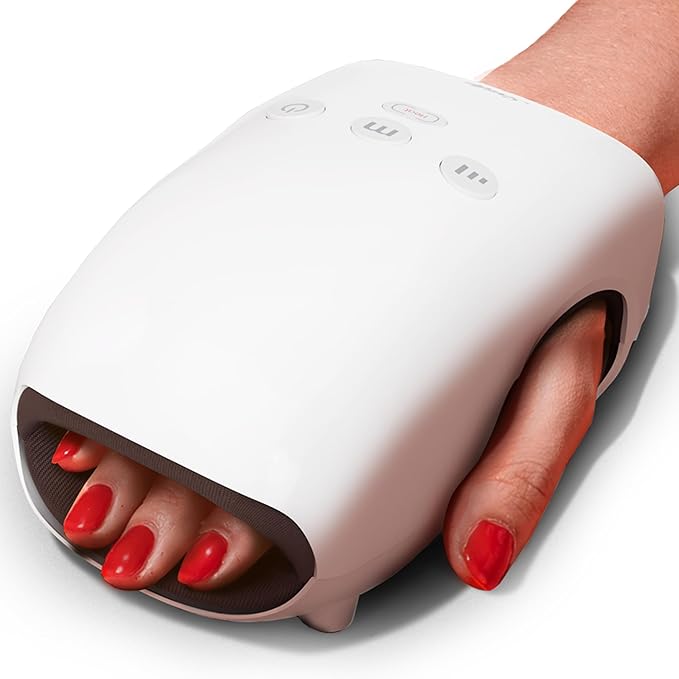 Sealy Premium Cordless Hand Massager with Heat and Compression – Electric Hand Massager for Arthritis Carpal Tunnel and Finger Pain Relief – Rechargeable Portable and Adjustable Intensity Levels