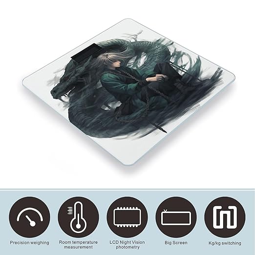 Snake and Man Scale for Body Weight Accurate Digital Bathroom Scale Toughened Glass High Precision Scales Smart Weight Scales with Large LCD Backlight Display Weighing Machine