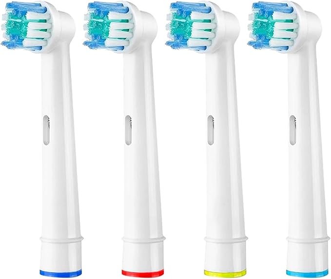 Replacement Toothbrush HeadsCompatible For Oral B Compatible For Braun Electric Toothbrushes Brush Head Refills 1000 1500 3000 7000 7500 8000(White-4 Pcs)