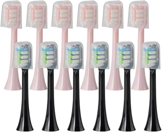 Replacement Brush Heads for SOOCAS X3U/X3Pro/X5/V1/D2/D3 6/12pcs Bristle Electric Toothbrush Dupont Sealed Packed(SHUSHI-PK6BK6)