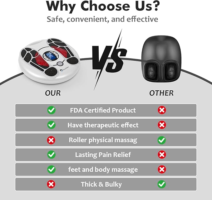 EMS Foot Massager for Neuropathy : FSA Eligible Electric Foot Massager for Circulation and Pain ReliefHsa Plantar Fasciitis25 Modes 99 Intensities4 TENS Unit Muscle Stimulator PadsGifts for Mom