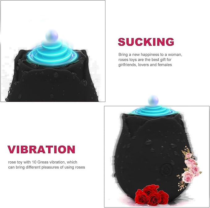 2026 Upgraded Version 10 Intense Suction Patterns 10 Continuous Insertion Rose Adult Tool 2025 Women Toys Automatic Electric Adult Toys Machine USB Rechargeable XJH-Black33
