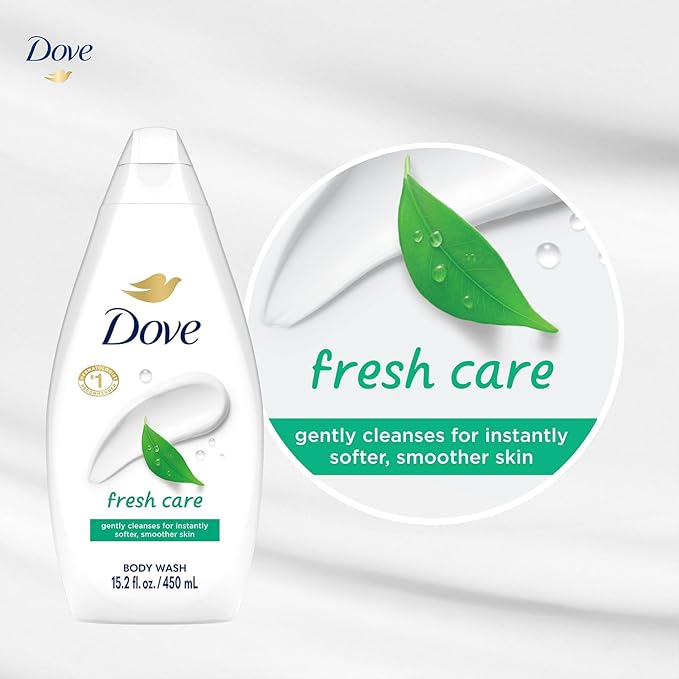 Dove Body Wash Fresh Care 3-Pack – Revitalizing &amp Moisturizing Cleanser for Smooth Soft Skin 15.2 Oz Ea