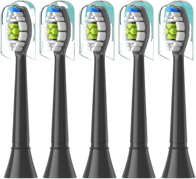 Compatible for 5-20pcs Replacement Toothbrush Heads Compatible with Electric Brush Head 1100 2100 4100 4300 5100 5300 6100 Independent Package(5pcs Black)