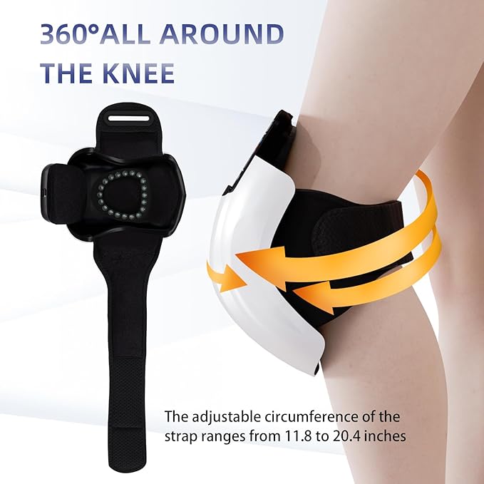 Knee Massager 4 in 1 with Heat Vibration Red Light and 3D Massage Cordless Portable Rechargeable