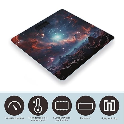 Space with Cluster Scale for Body Weight High Precision Digital Weight Scales with LCD Display Anti-Slip Sturdy Slim Tempered Glass Bathroom Scale for Home Use