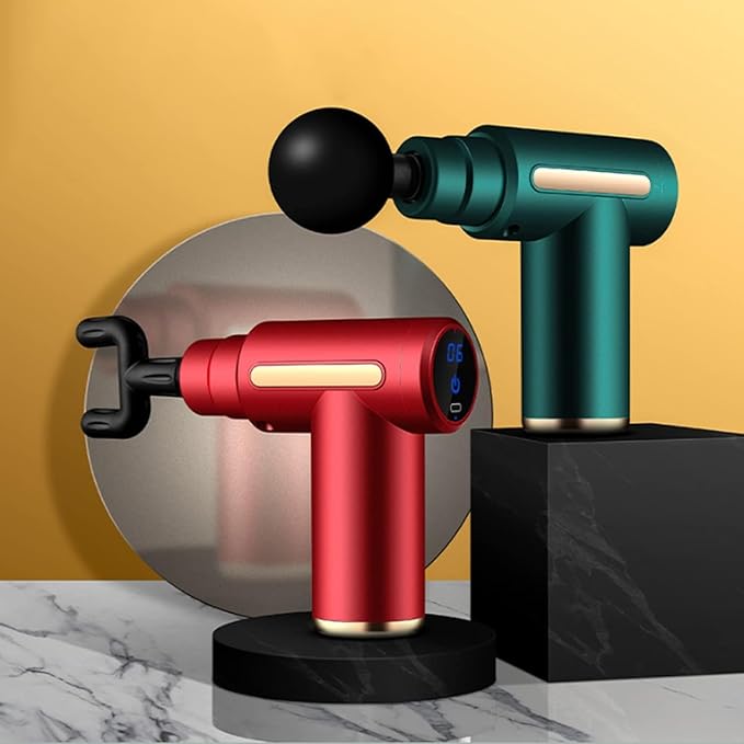 Massage Gun Portable Deep Tissue Percussion Massager for Athletes Pain Relief 10 Speeds 4 Replacement Heads