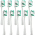 10pcs ReplacementCompatible for Usmile Y1/U1/U2 Toothbrush Heads Tooth Clean Brush Nozzles(10WhiteGreenF)