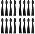 16pcs Replacement Brush Heads Compatible for Toothbrush Soft Head Tips Deep Clean J110 / J209(16pcs Black Head)