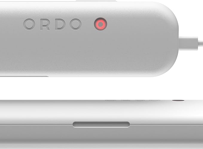 ORDO Sonic+ Electric Toothbrush with Case Sonic Toothbrushes for Adults Charging Travel Case 4 Brushing Modes Fast Rechargeable Battery Silicone Polishing USB Charger White