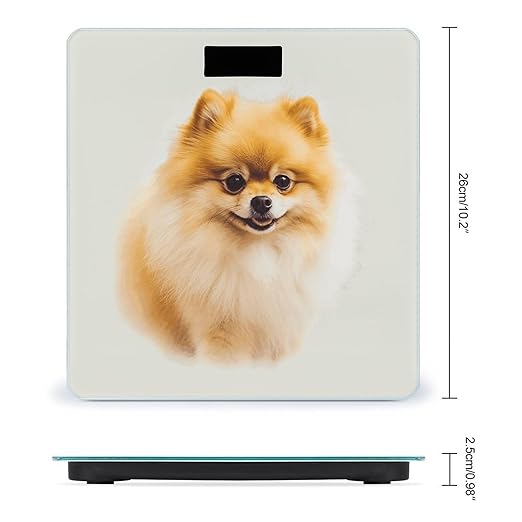 Yellow Pomeranian Scale with LCD Precision Weighing Scales Sturdy Tempered Glass Weight Scales Easy-to-Read Anti-Slip Weight Digital Bathroom Scale for Daily
