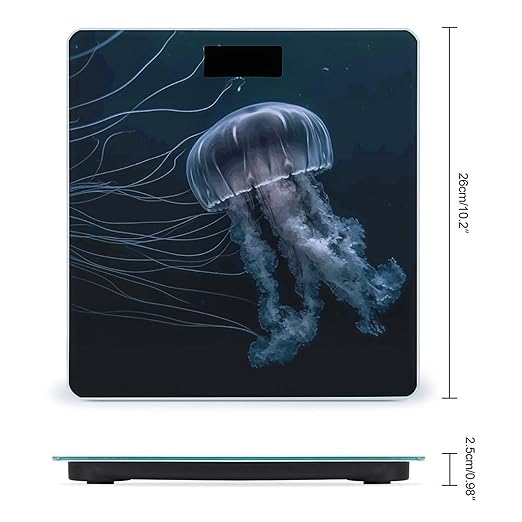 Jellyfish in Deep Ocean Smart Scale for Body Weight Accurate Bathroom Scale with LED Display Digital Weight Scales Weighing Machine High Precision Scales for Bath Home