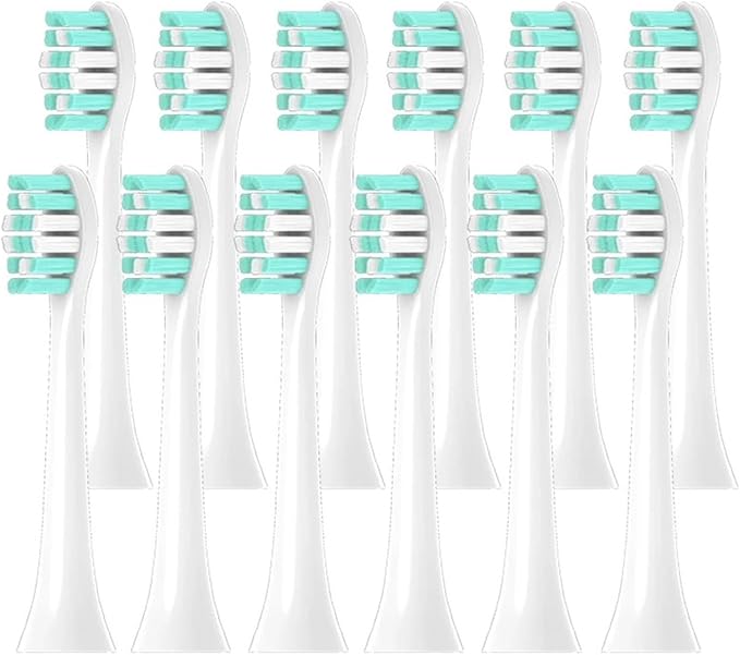 Compatible For PhilipsHX6100 HX6220 HX6212 HX6312 HX6411 HX6431 HX6500 HX6511 HX6512 Replacement DuPon Toothbrush Soft Bristle Brush Heads(12pcs)