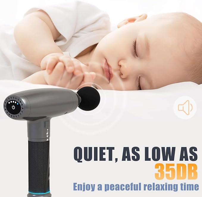 PayLessHere Massage Gun Deep Tissue Speed Adjustable Massage Gun Portable Back Muscle Massager with 4 Replacement Heads for Athletes Pain Relief